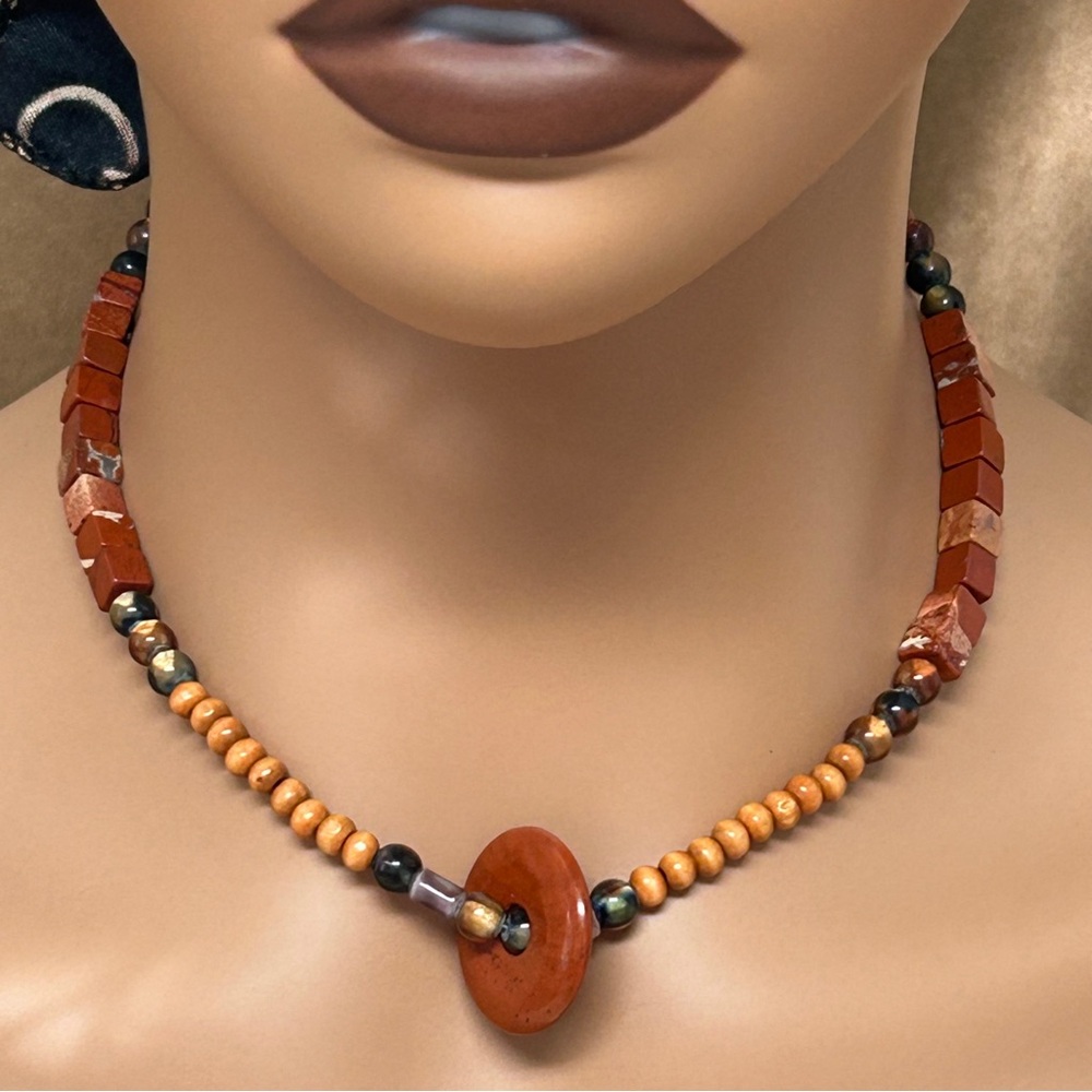 Hand Made Bohemian Multicolor Stone Beaded Necklace